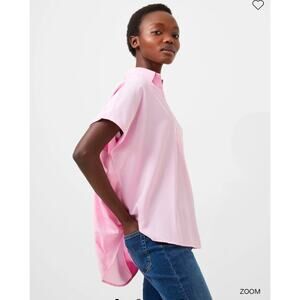 French Connection Crepe Popover Top  in Strawberry Shake 72MZN NEW NWT XS XSmal